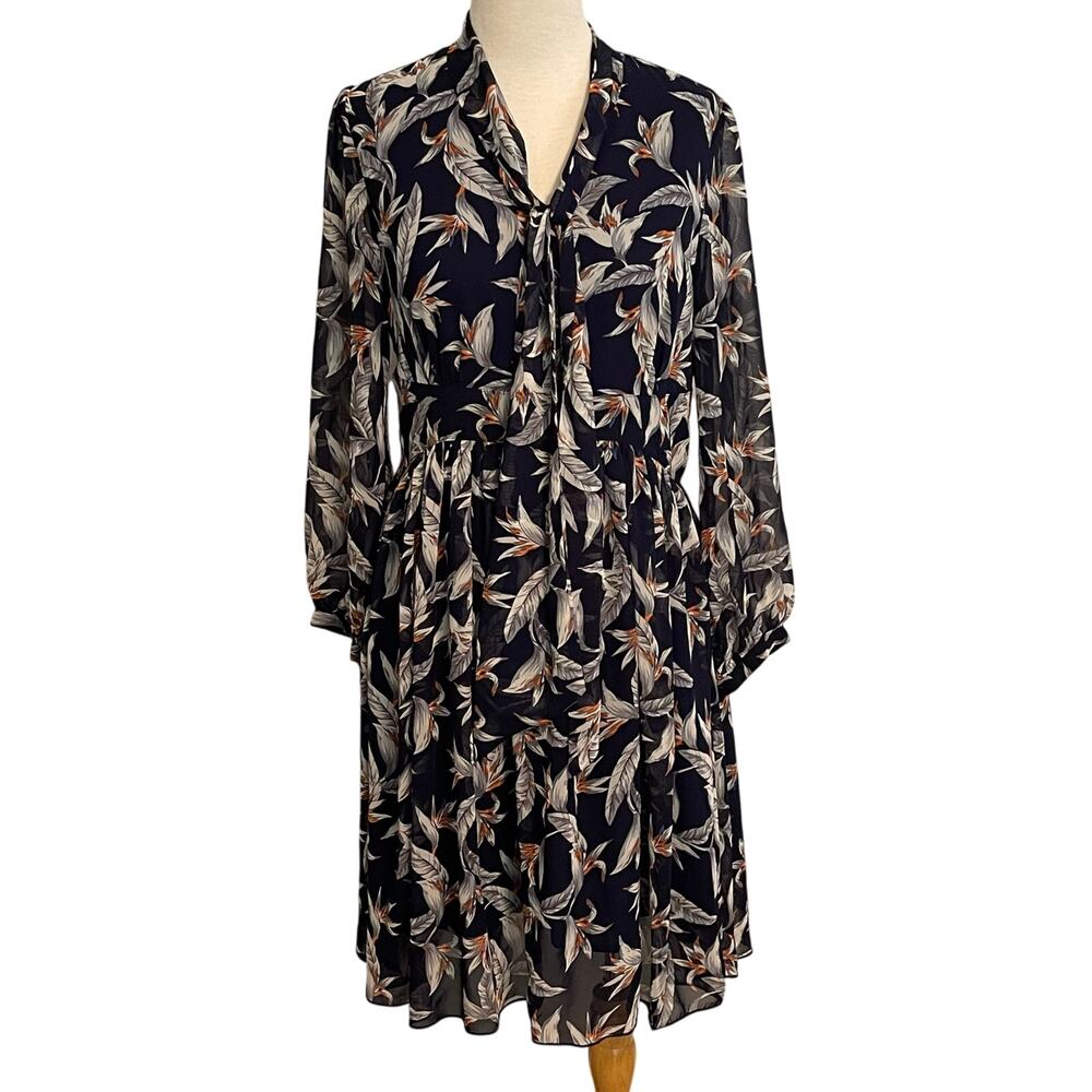 Miusol Women’s‎ Dress Knee Length with Neck Tie Floral